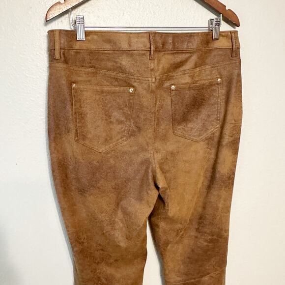 Chico’s Size 1.5 Soft Faux Suede Tan Brown Pull-on Pants Women's Size 10 - Picture 8 of 15